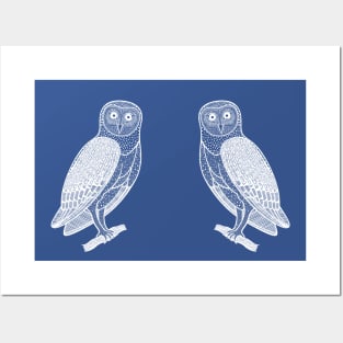 Barn Owls in Love - animal lovers design Posters and Art